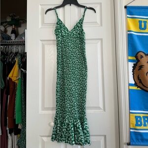 Green Floral Midi Dress